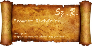 Szommer Richárd névjegykártya