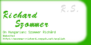 richard szommer business card