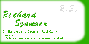 richard szommer business card